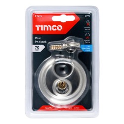 Timco Disc Padlock Stainless Steel 70mm